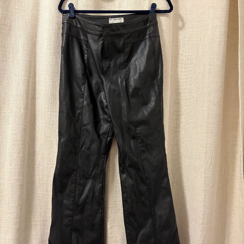 Free People Black Faux Leather Pants
